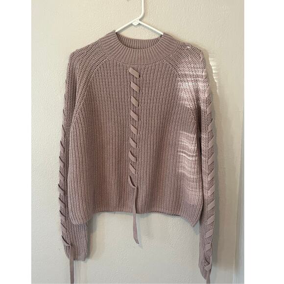 NWT Women's H&M Tan Stitched Knit Soft Fall Winter Sweater Sz Large - Picture 1 of 6